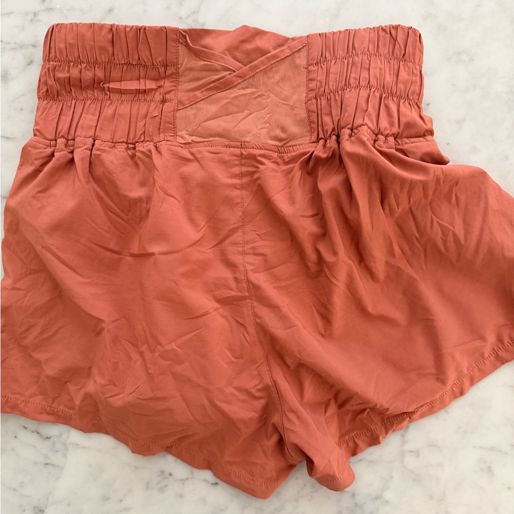 Popflex Women’s Elastic Waist Coral Shorts - Picture 3 of 3
